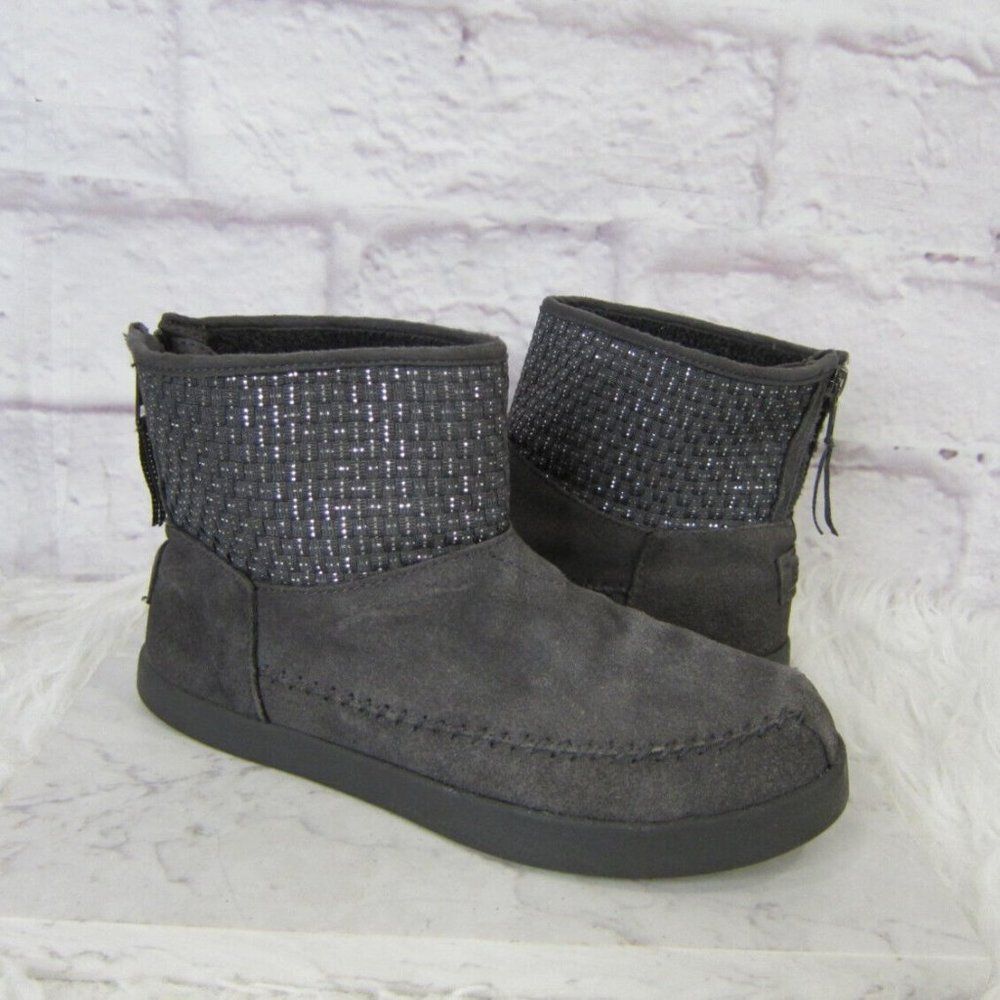 BOBS from Skechers Gray Earthwise Groupie Suede Boots Memory Foam size 7.5